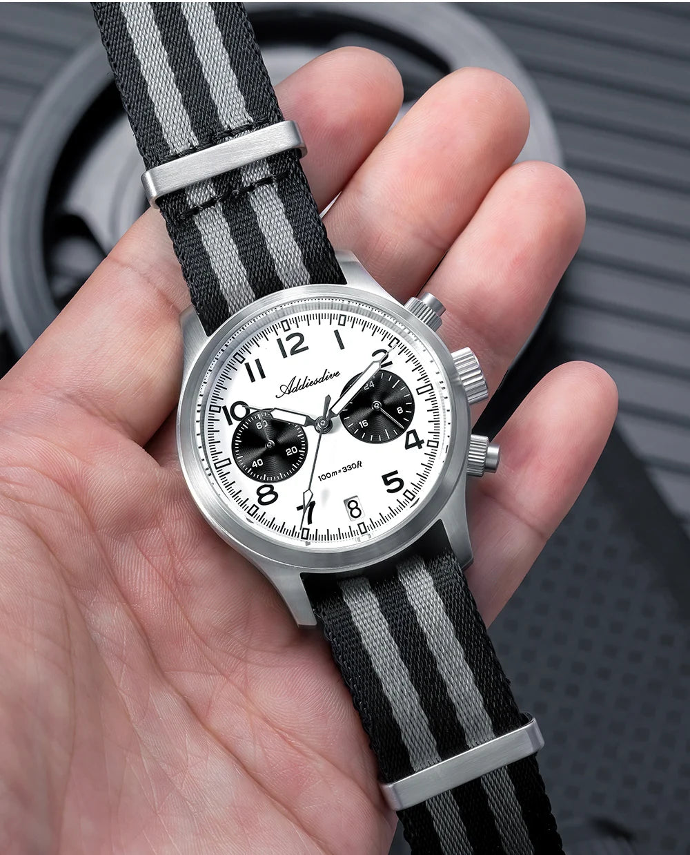 ADDIESDIVE 2025 New Panda Eye Men's Watches Retro Luxury VK64 Quartz Watch Sport Chronograph 100M Waterproof Luminous