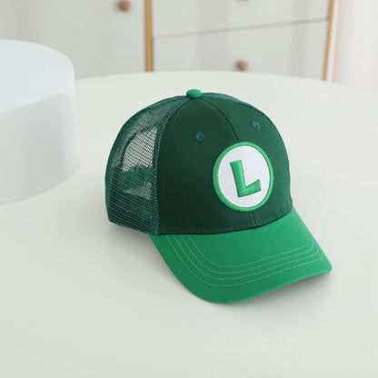 Yoshi Bowser Luigi Super Mushroomi Duckbill Cap Baseball Cap Cartoon Patterned Mesh Cap Summer-appropriate hats for kids Trendy