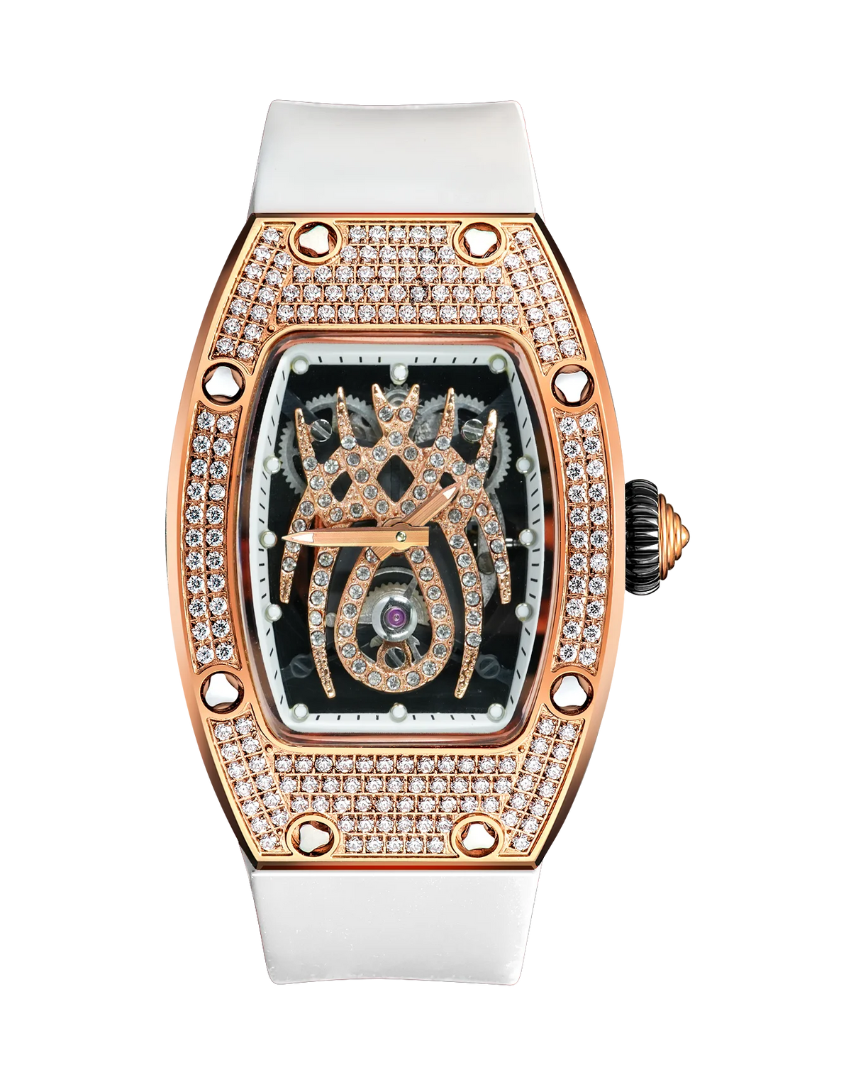 HANBORO Spider Collection Spider Ruby and Diamond Crafted Luminous Full Diamonds Luxury Women's Watch