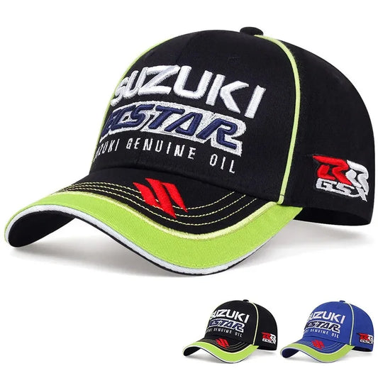 Gorra de béisbol con bordado Suzuki Star 2026, popular para carreras de motos, moda casual