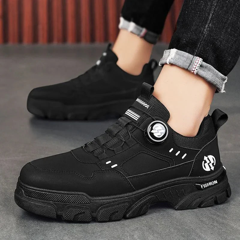Summer Men's Casual Shoes Leather Men's Sneakers Comfortable Soft Male Work Board Shoes Platform Shoes for Men Men's Sneakers
