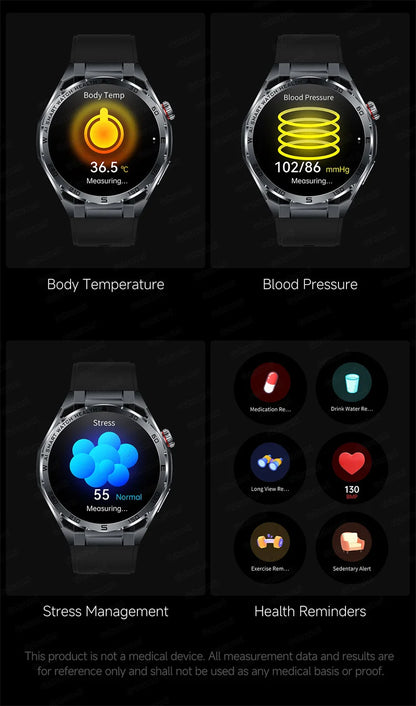 Smart Watch Men High-end Health Blood Pressure Blood Oxygen Lipids Uric Acid Sapphire Smart Watches Ai GPT Custom Dial ECG 2026