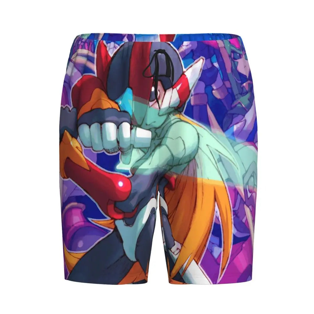 Custom Megaman Video Game Mega Man Short Pajama Pants Men Sleepwear Sleep Lounge Bottom Shorts Sleeping Pants