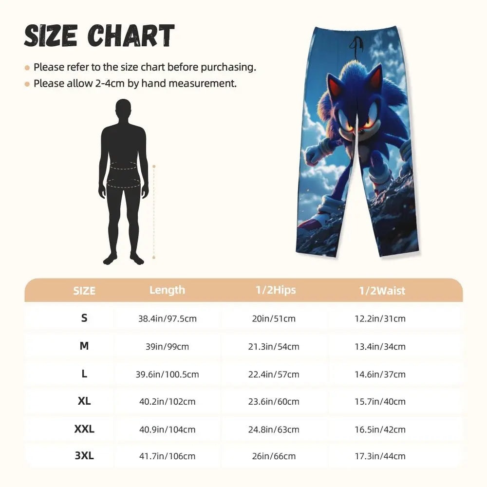 Custom Printed Womens Soniced Pajama Pants Hedgehog Game Sleepwear Sleep Lounge Bottoms with Pockets