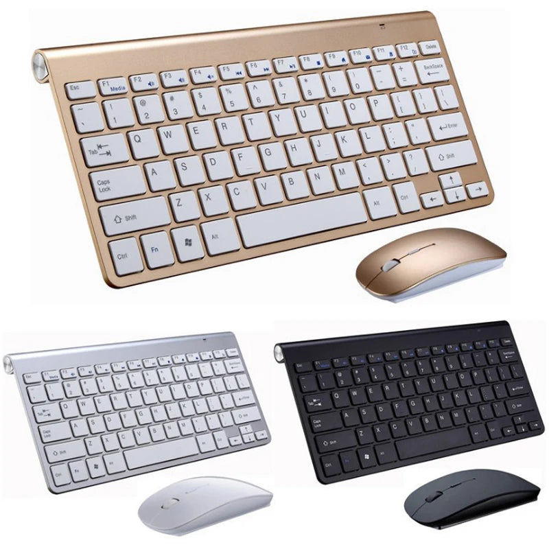 Spanische, hebräische, koreanische und thailändische kabellose Tastatur-Maus-Kombination 2.4G, mini, tragbare kabellose Tastatur und Maus für Windows, Mac und Android
