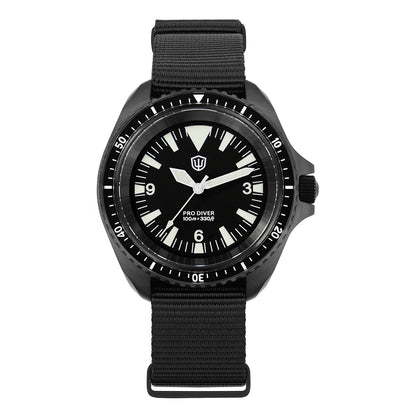 Relógio de Homem Watchdives WD1980 V3 38mm Vintage, Movimento de Quartzo VH31 Ronda 515 com Segundos Contínuos, Luminescente, Vidro de Safira