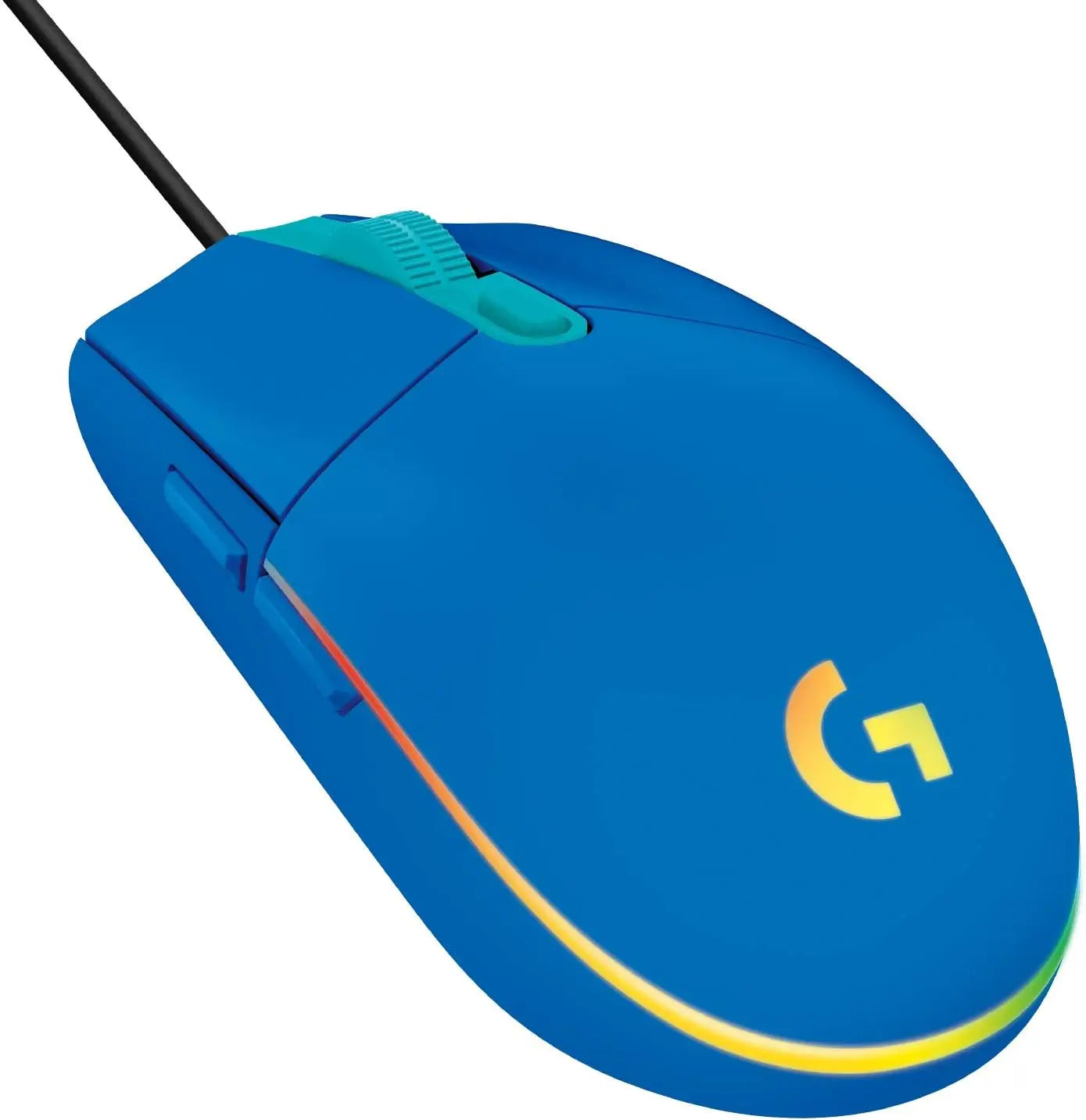 Logitech G102 G203 laidinė žaidimų pelė, 2.1 metro ilgio laidas, 8000 DPI, RGB efektai, skirta PC, nešiojamajam kompiuteriui, biurui ir gamer’iams, lanksti