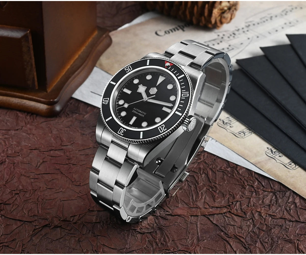 San Martin 40mm Aluminum Bezel NH35 BB58 Automatic Watches For Men Dive Wristwatch 20ATM Sapphire Luminous Reloj SN0008D