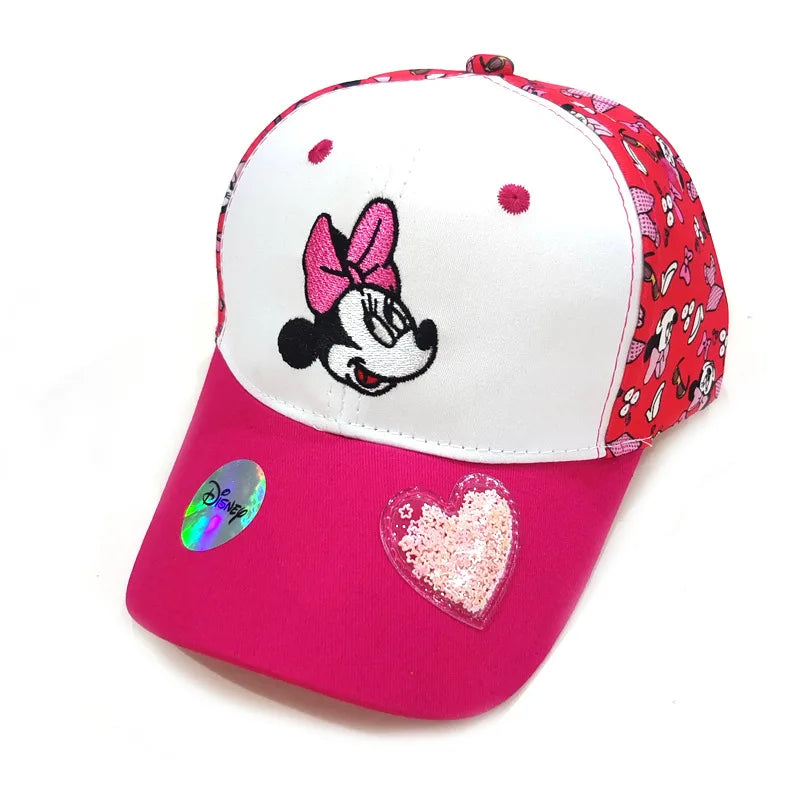 Casquette de baseball Disney Minnie Mickey Anime en coton et polyester, avec personnage de dessin animé, visière, pour déguisement, cadeau d'anniversaire pour enfants
