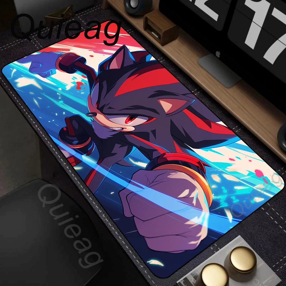 Anime Sonic The Hedgehog Mousepad XXL Deskmat With Lockrand Gaming Accessories Mousepad HD Print Gaming Keyboard Pad Padding Mat