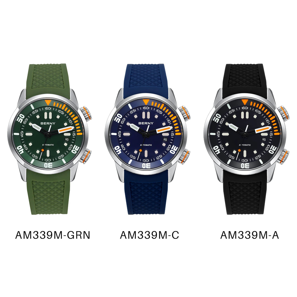 BERNY Automatic Professional Diving Watch for Men Super Luminous Scratch-resistant Sapphire Lens Top Mechanical Diver Watches
