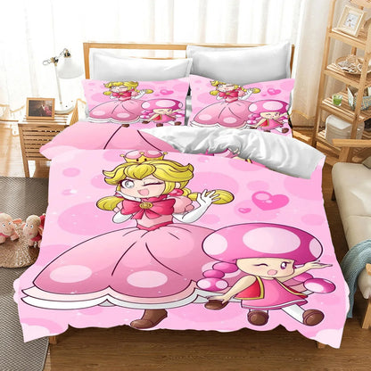 Hot Super Mario Cartoon Game Cute All Season Duvet Cover And Pillowcase Teen Large/Queen Cute Bedroom Decoration Boys Girls Gift