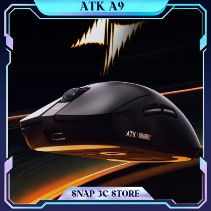 ATK A9 bezdrôtová herná myš s technológiou NearLink, ergonomická PAW3395, trojrežimová Bluetooth myš s nízkou latenciou pre e-šport a PC