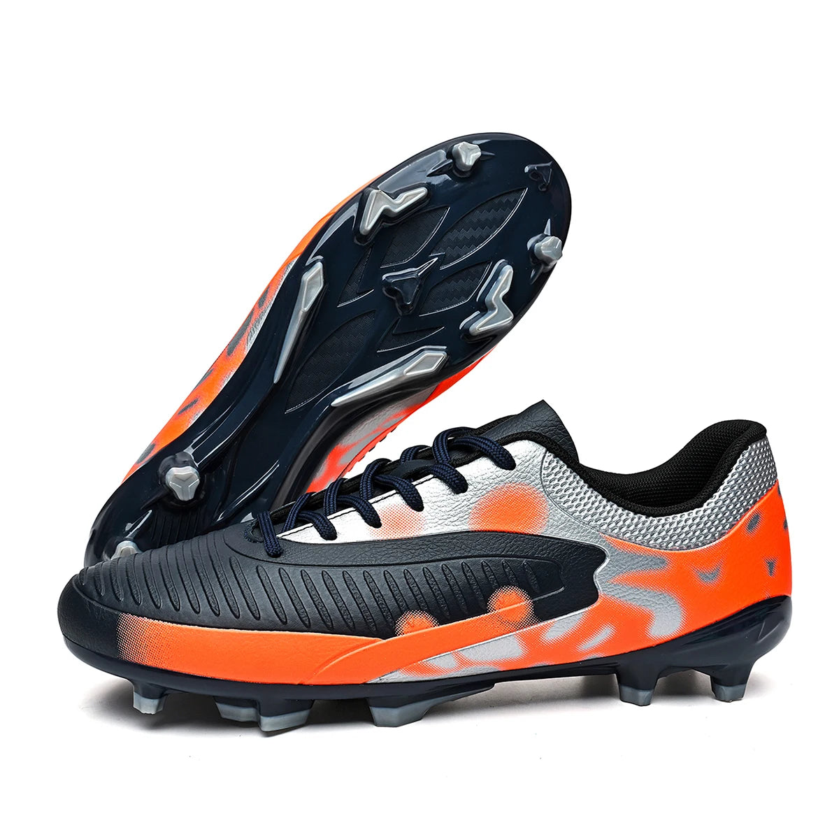 Chaussures de football unisexes pour hommes AG/FG, crampons légers en PU à haute adhérence pour l'entraînement sportif sur gazon extérieur