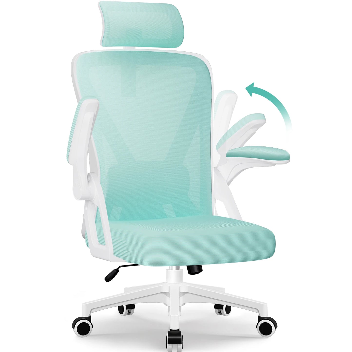 Office Chair Ergonomic Reclining 90°-135°, Desk Chair with Lumbar Support, Computer Chair Adjustable Headrest, Living Room Chairs