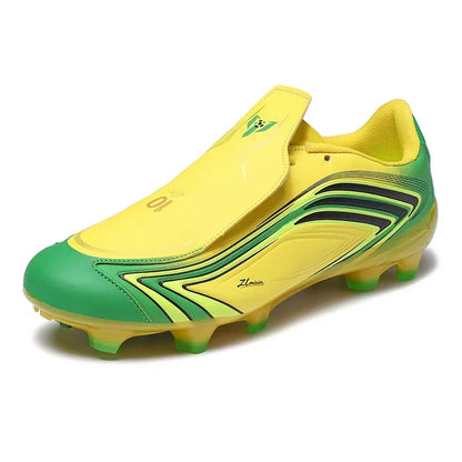 Chaussures de football à crampons longs FG pour hommes, modèle bas, antidérapantes, ultra-légères, pour entraînement et matchs sur gazon naturel en extérieur
