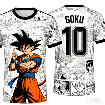 2026 Summer Dragon Ball T-Shirt 3D Print Goku  Manga Style Oversized Loose Breathable Gym Streetwear Unisex Tee for Adults Kids