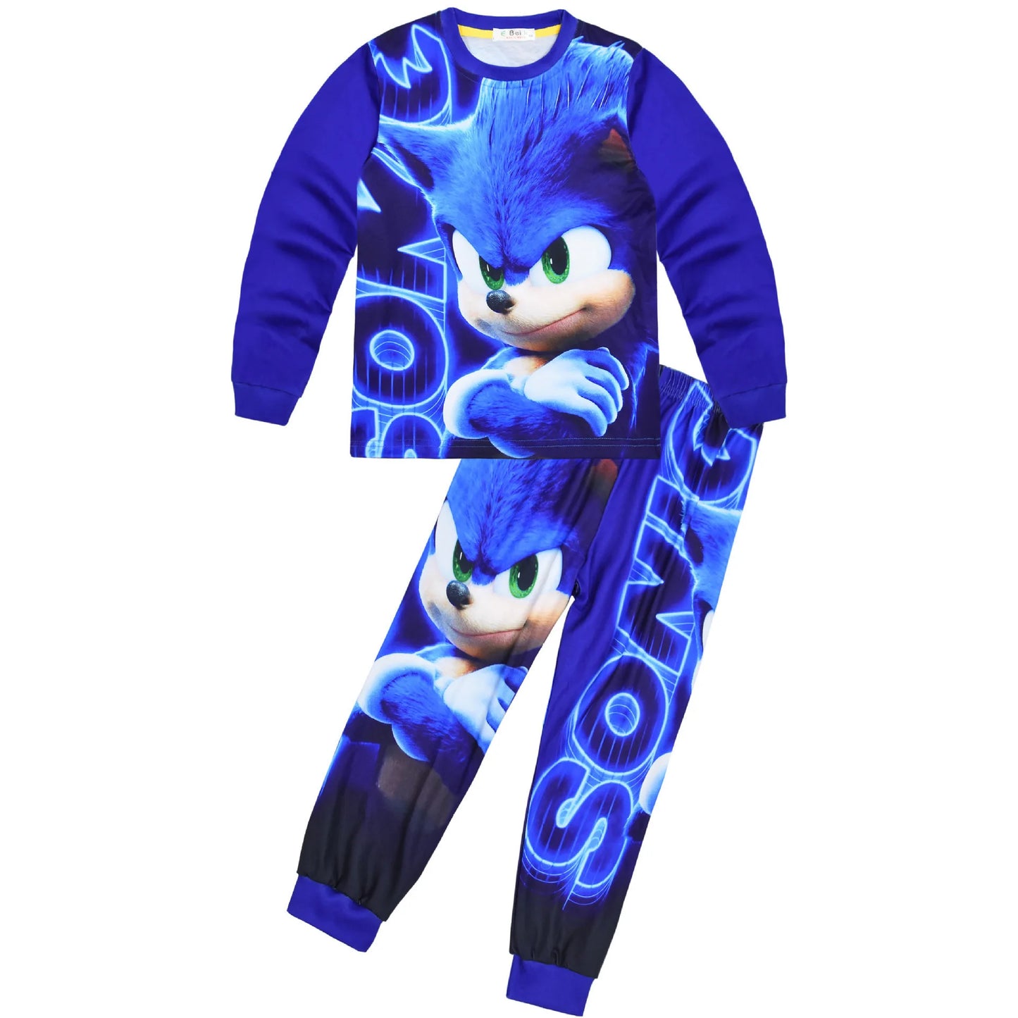 Sonic New Spring Autumn Children's Pajamas Boys and Girls Cartoon Long Sleeve Clothes Toddler Cotton Pajama Set Hedgehog Gift