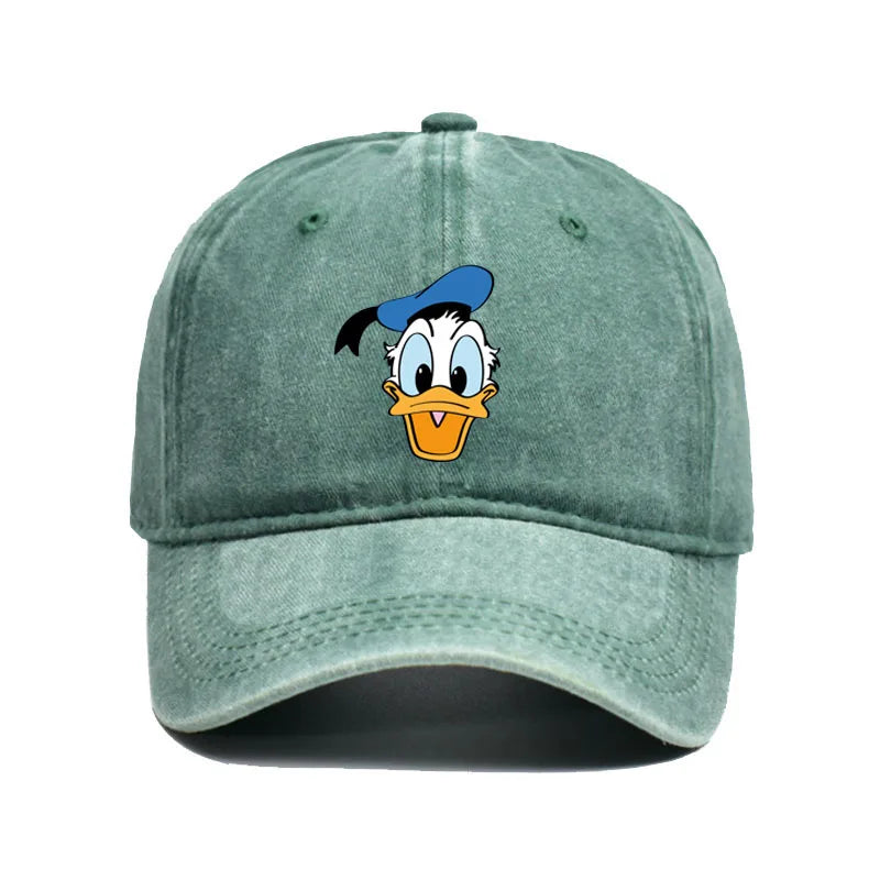 Unisex Vintage Washed Mickey Minnie Print Baseball Cap for Men Women Cartoon Trucker Hat Adjustable Snapback Casual Hip Hop Hat