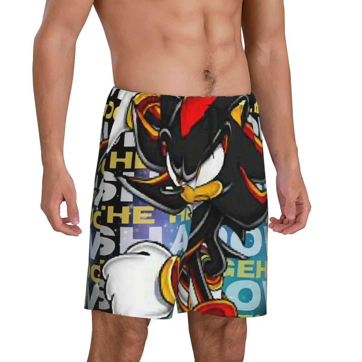 Custom Shadow The Hedgehog Sonic Poster Short Pajama Pants Men Sleepwear Sleep Lounge Bottom Shorts Sleeping Pants