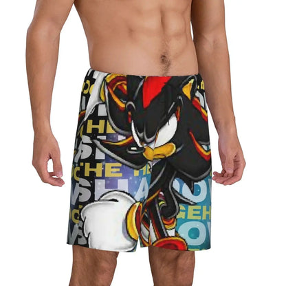 Custom Shadow The Hedgehog Sonic Poster Short Pajama Pants Men Sleepwear Sleep Lounge Bottom Shorts Sleeping Pants