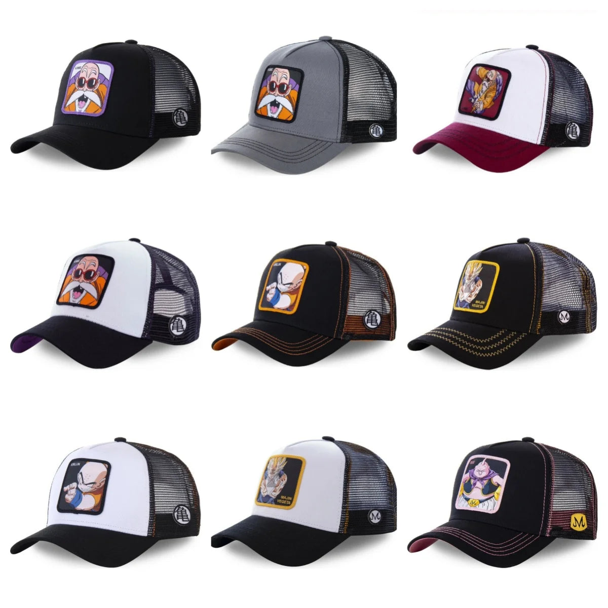 Czapka z motywem Dragon Ball Son Goku – letnia czapka podróżna z daszkiem, męska czapka z haftem w stylu hip-hopowym, z daszkiem przeciwsłonecznym, regulowana czapka typu trucker z siateczką