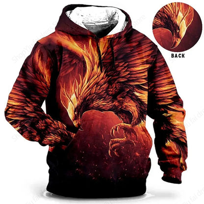 Vintage Hoodies For Men Wolf Bee Animal Pattern 3D Print Hoodie Men Fashion Hoodie Sweatshirt Boy Coat Women Sweat 6XL Tracksuit
