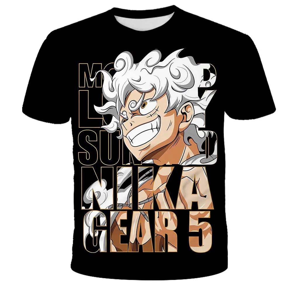 Fashion Kid Anime One Piece Luffy T Shirt Boy Clothing Kids Boys Tshirt Children T-shirt Summer Short Sleeve Tops Tees