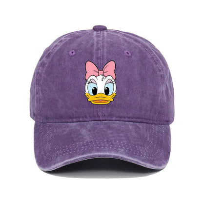 Unisex Vintage Washed Mickey Minnie Print Baseball Cap for Men Women Cartoon Trucker Hat Adjustable Snapback Casual Hip Hop Hat