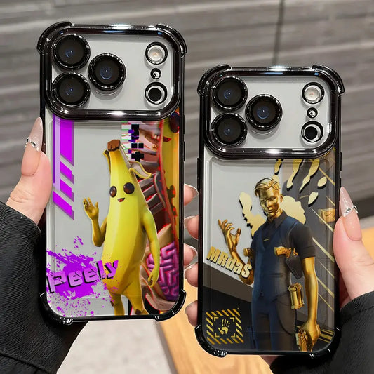 Cartoon Games F-Fortnite Plating Phone Case For Xiaomi 15T 15 14 13 Poco M7 F7 F4 F5 X7 X6 X5 Pro Ultra 4G 5G Anti Fall Airbag