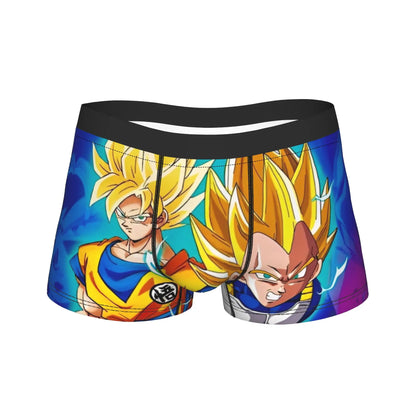Men Dragon Ball Z Goku Vegeta DBZ Underwear  Funny Boxer Briefs Shorts Panties Homme Soft Underpants Plus Size