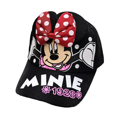 Casquette de baseball Disney Minnie Mickey Anime en coton et polyester, avec personnage de dessin animé, visière, pour déguisement, cadeau d'anniversaire pour enfants