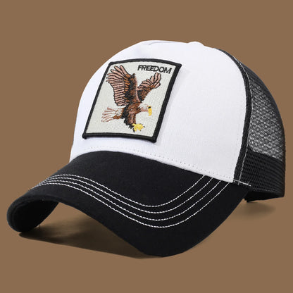 Unisex Trucker Cap with Eagle Embroidery & Applique - Suitable for Daily Casual Wear, Sports and Sun Protection