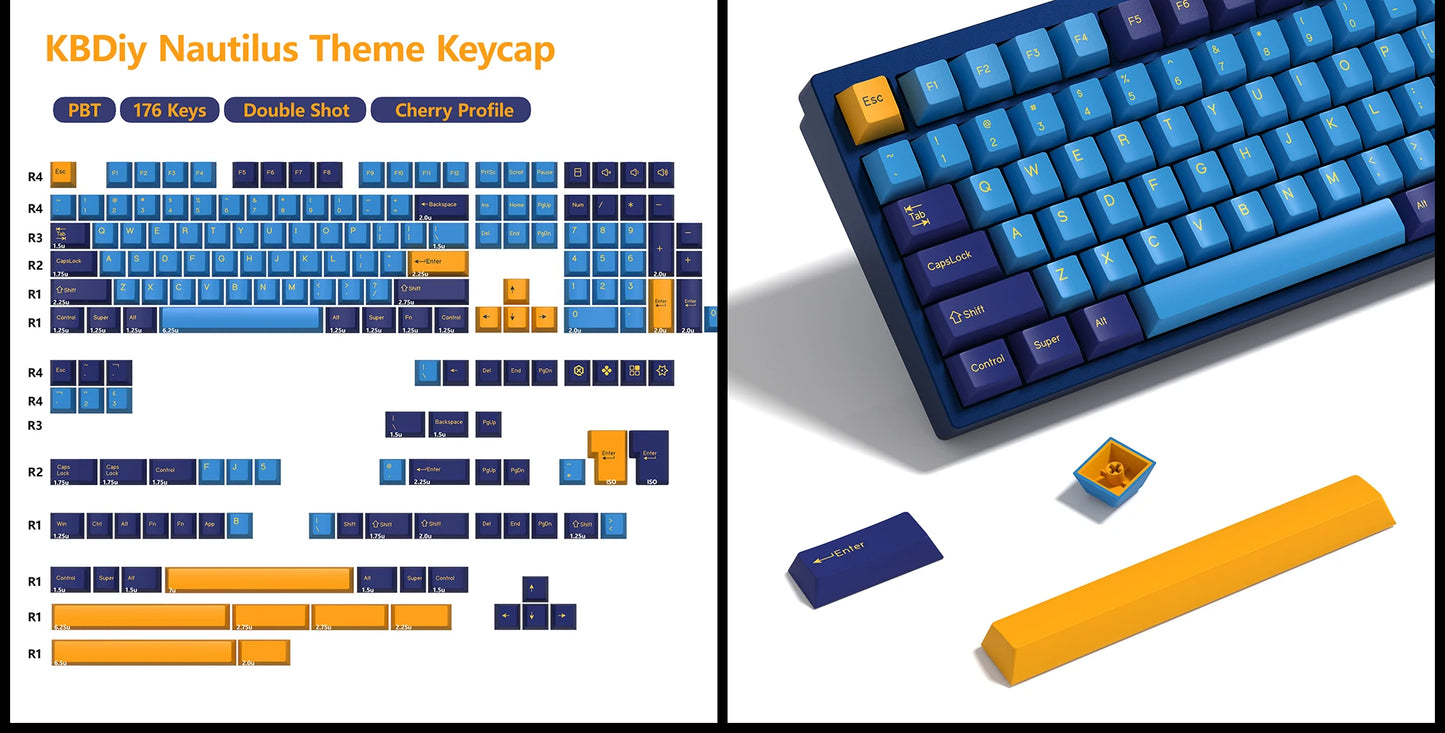 KBDiy GMK Illusion Keycap Perfil Cherry Double Shot PBT ISO Teclas para Kit de Teclado Mecânico Gamer Gaming Point Retro