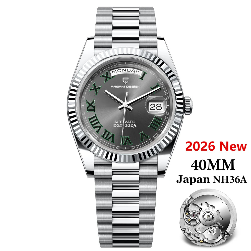 PAGANI DESIGN 2026 New DD40 NH36A Men's Watches Luxury Automatic Mechanical Watch For Men AR Sapphire Glass Date Wrist watch Men