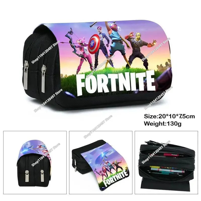 3-teiliges Set Fortnite-Gaming-Rucksack, Anime-Cartoon, große Kapazität, Schultaschen für Schüler, Federmäppchen, Kawaii-Lunchbag, Geburtstagsgeschenke