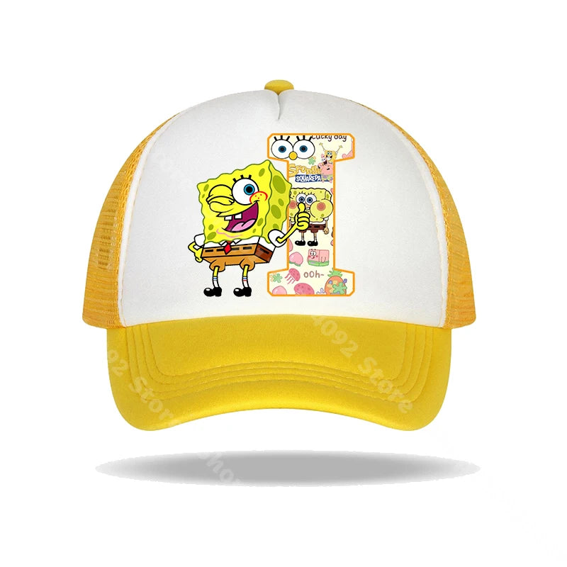 SpongeBob SquarePanted Baseball Cap Kids Adults Letter Print Sun Hats Anime Cartoon Adjustable Peaked Caps Summer Casual Hat New
