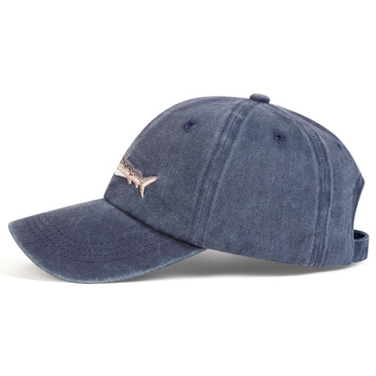 Unisex Shark Embroidery Wash Baseball Caps Spring and Autumn Outdoor Adjustable Casual Hats Sunscreen Hat Sports Cap