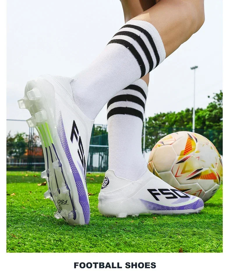 New Men Soccer Shoes Match Football Boots Non-Slip Boys High-quality Outdoor Sneakers Grass Cleats Hot-selling High-top Light