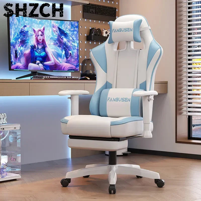 Chaise de jeu pour esports, chaise d'ordinateur pour la maison, confortable, ergonomique, inclinable, avec dossier réglable en hauteur, idéale pour les dortoirs.