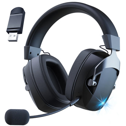 Auriculares gaming inalámbricos Acinaci 2.4GHz para PS5 PS4 PC Switch – Auriculares gaming Bluetooth con micrófono, graves profundos y almohadillas de espuma viscoelástica