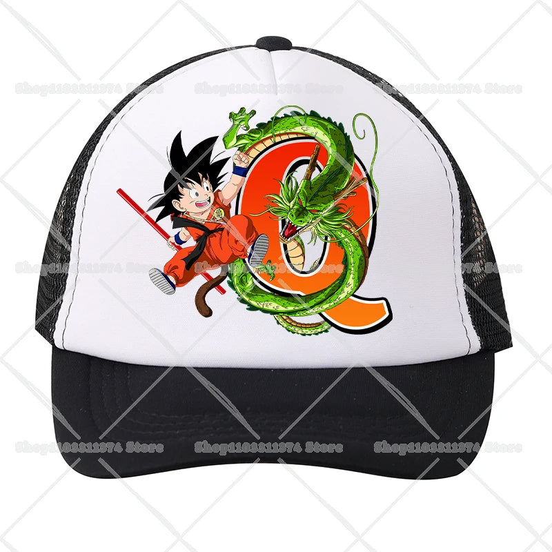 Casquettes de baseball en maille Dragon Ball - Dessin animé Son Goku - Lettres - Adultes et enfants - Casquettes de sport - Anime - Été - Protection solaire - Casquette à visière - Cadeau - Nouveauté