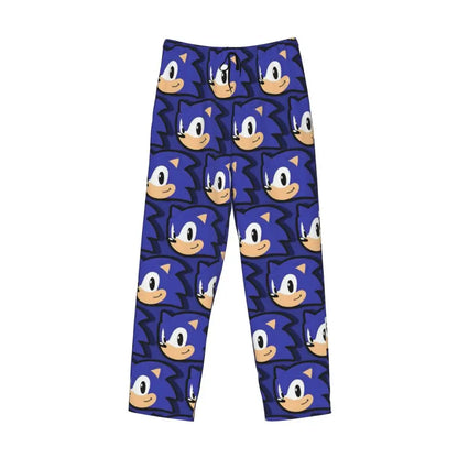 Custom Print Men's Soniced Pajama Pants Hedgehog Game Sleepwear Sleep Lounge Bottoms with Pockets