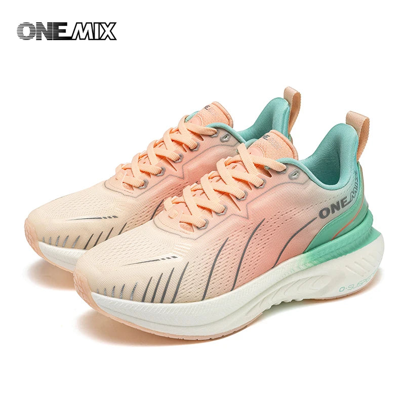 ONEMIX Damskie trampki Czarne oddychające buty do biegania dla kobiet Markowe Bezpłatna wysyłka Różowe modne buty sportowe z amortyzacją