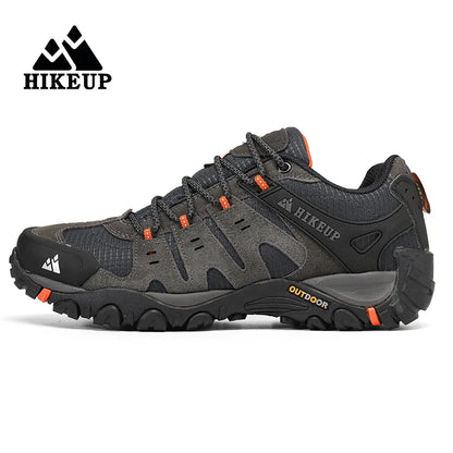 HIKEUP Мъжки туристически обувки от велурена кожа, устойчиви на износване outdoor обувки за трекинг, разходки, лов и тактически маратонки