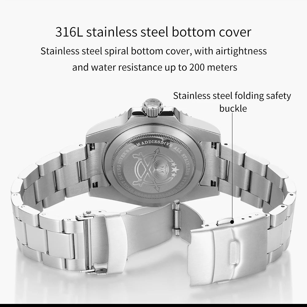 Reloj ADDIESDIVE de acero inoxidable para hombre, estilo business casual europeo y americano, reloj de cuarzo impermeable para deportes al aire libre