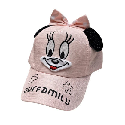 Casquette de baseball Disney Minnie Mickey Anime en coton et polyester, avec personnage de dessin animé, visière, pour déguisement, cadeau d'anniversaire pour enfants