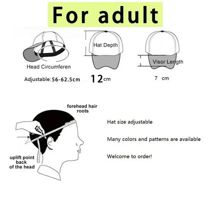 Casquette de baseball SpongeBob mignonne, style anime, ronde, unisexe, pour enfants (garçons et filles) et adultes, sportive, décontractée, pare-soleil, ajustable, inspirée du film d'animation, à visière, en maille