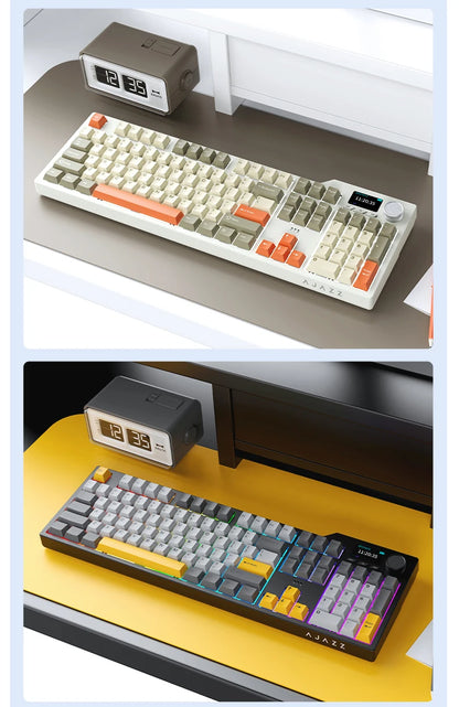 Neue AJAZZ AK35I V3 MAX Tri-Mode kabelgebundene Bluetooth-Wireless-Gaming-Tastatur mit Gasket-Struktur, Full-Key-Hot-Swap, 104 Tasten, individuell anpassbare Tastatur