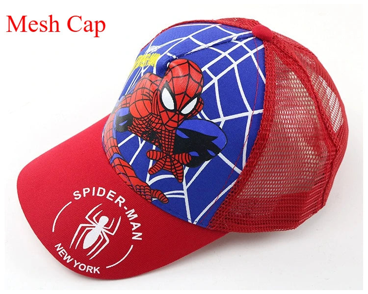 Figurka z anime Marvela Spider-Man – czapka z daszkiem z motywem kreskówkowym, bawełna i poliester, czapka z daszkiem dla chłopców i dziewcząt, akcesoria do nakryć głowy, prezent urodzinowy dla dzieci
